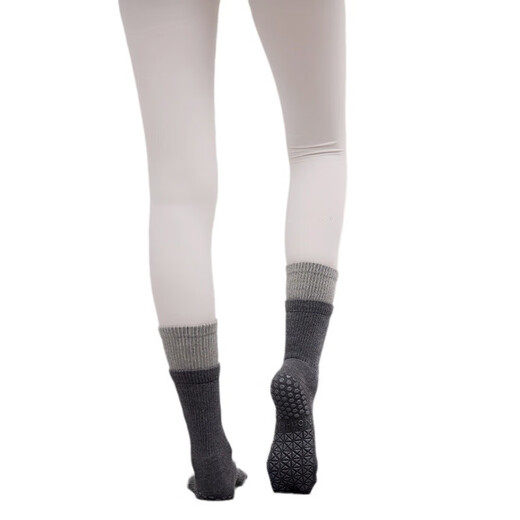 Duofanlian Pilates five-finger yoga socks non-slip adult indoor sports socks calf pressure socks autumn and winter floor socks double layer white and black one size fits all