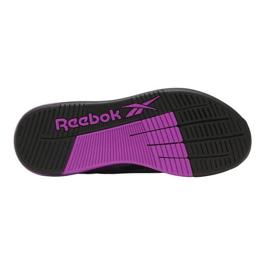 Reebok women's training shoes, cushioning support, flexible fit, non-slip grip, breathable and wear-resistant mesh material, EVA midsole BLACK/TWILIGHT PURPLE/PUR 38