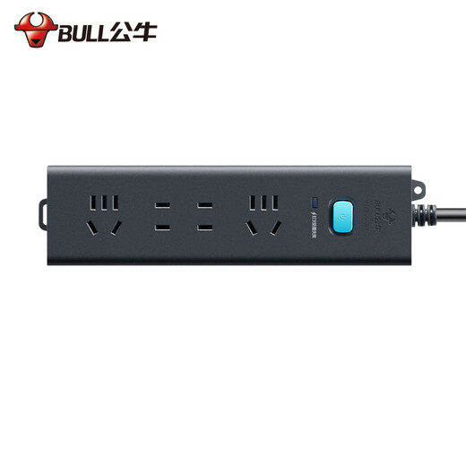 Bull Lightning Protection Socket Intelligent Power Strip Multifunctional Power Strip Double Lightning Protection Safety Wiring Board TV Computer Refrigerator Power Strip New National Standard Four Sockets + Master Control Switch-1.8 Meter Lightning Protection Socket