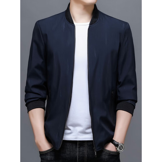 AX Armani light dark pattern jacket men's civil servant business casual jacket baseball collar jacket trendy navy M 170 80-115Jin Jin equals 0.5 kg