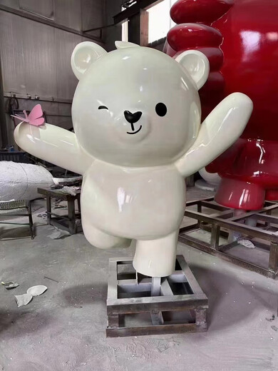 Fiberglass cartoon sculpture large stainless steel animation character panda ip foam doll mascot various cartoon sculptures customized
