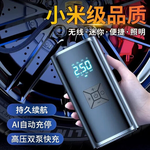 Air Pump Car Tire Pump Inflator Bicycle Electric Car Xiaomi Car Portable Wireless Inflatable Wireless Multi-purpose Version + Storage Bag + Air Replenishment Set