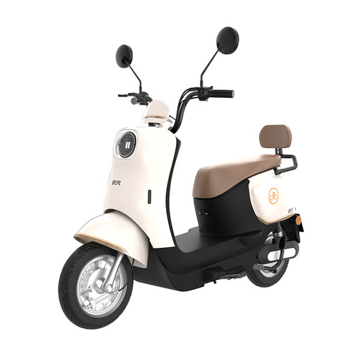 Permanent electric motorcycle, old domestic retro pedal, long battery life, smart unlocking, new national standard mobility electric vehicle 60V20Ah, turtle series, moon glaze white, 24 issues interest-free