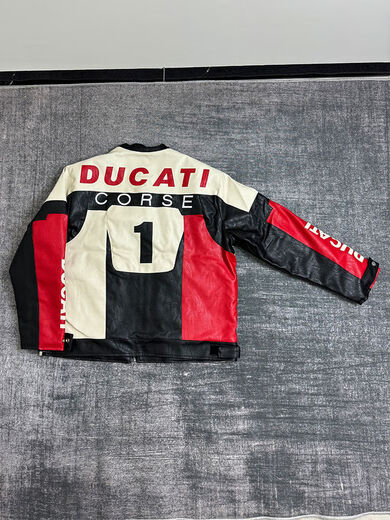 RSGDL Dennis Ducati No. 1 Cycling Suit Leather Jacket Men's and Women's Motorcycle Jacket Motorcycle Racing Suit Red S S