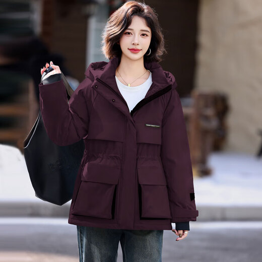 LISM shopping mall same style high-end down jacket super good-looking spliced women's parka down jacket women's mid-length charge black M