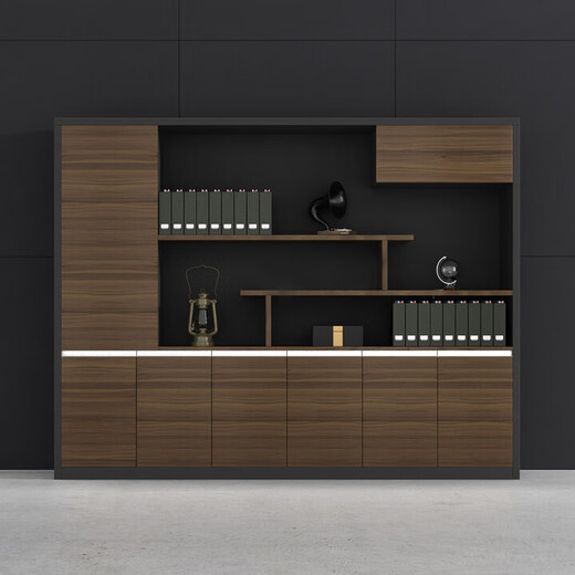 Boss tables and chairs, modern office furniture, light luxury boss desk, CEO desk, full-board desk, 1.6-meter boss table, left cabinet