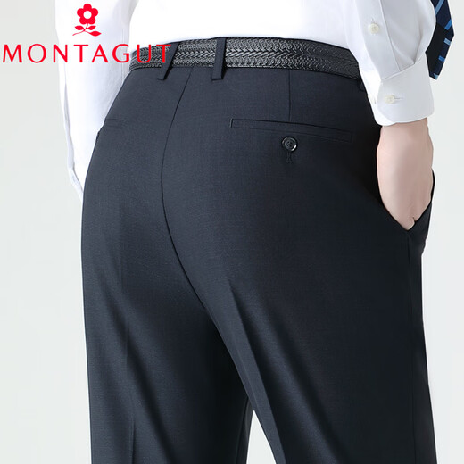 MONTAGUT Men's Pants 2025 Autumn and Winter Thick Wool Pants Middle-aged and Elderly Casual Loose Large Size High-waisted Dad Pants Black 29 2 feet 2 Waist