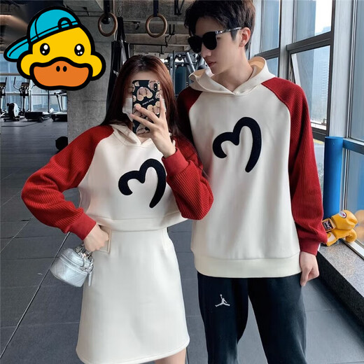 G.duck Internet celebrity parent-child clothing autumn sweatshirt hooded new family of three family clothing baby romper mother and daughter dress picture color 90 romper (comes with hat)