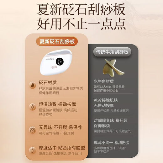 Amoi Bianstone Electric Gua Sha Board Intelligent Facial Lifting and Tendon Beauty Instrument Home Scraper Shaving Artifact Light Sky Blue Package Version Comes with 5 Bottles of Essential Oils