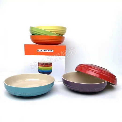 Niersin French bowl 10/12/15/20cm rainbow bowl six-piece set enamel ceramic rice bowl rice bowl recommended 12cm (set of 6)