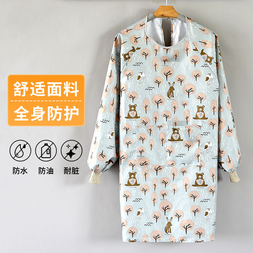 京惠思创 韩版时尚围裙【防污 防油 长袖】卡通图案厨房围裙女家用长袖