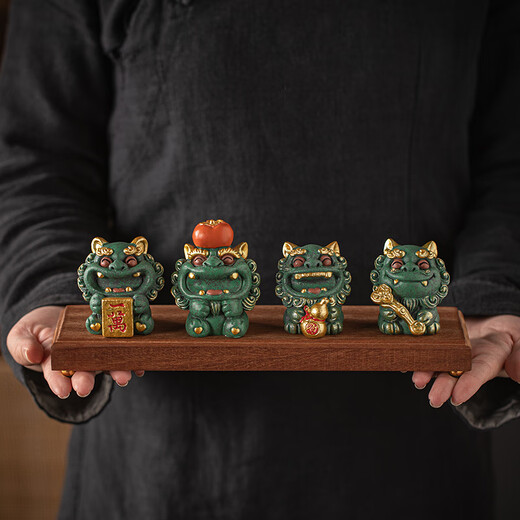 Jianzhi Guofeng creative cultural and creative tea pet ornaments to attract wealth and everything goes well for birthday office desktop station decorations bonus and everything goes well tea pet ornaments gift box packaging - shipped by SF Express