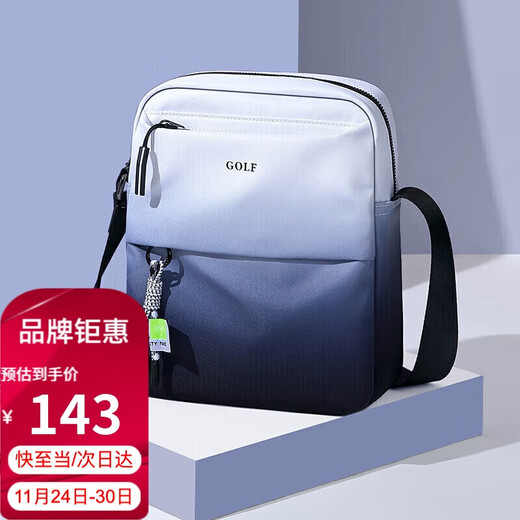 Golf (GOLF) shoulder bag, men's crossbody bag, men's and women's gradient casual sports bag, commuter iPad mobile phone bag, water-repellent travel bag