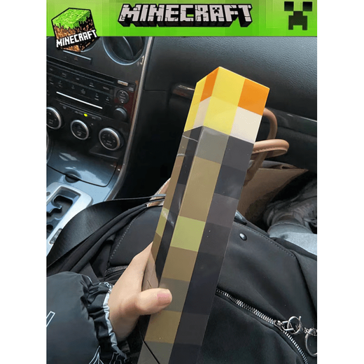 Null Minecraft mc torch lamp pixel wall-mounted night lamp rechargeable color-changing bottle Minecraft game peripherals torch lamp (rechargeable) with data cable + hook