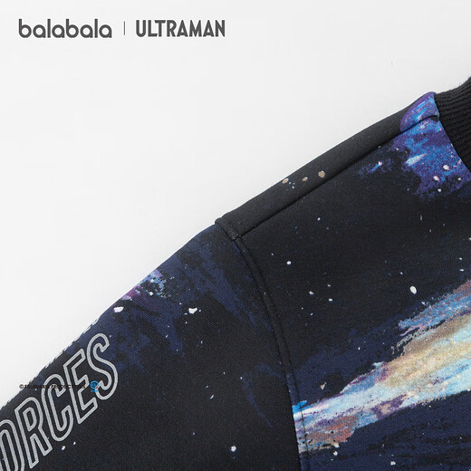 Balabala Ultraman IP boys sweatshirt half turtleneck autumn and winter tops comfortable and versatile fashionable and cool black tone 00399 130