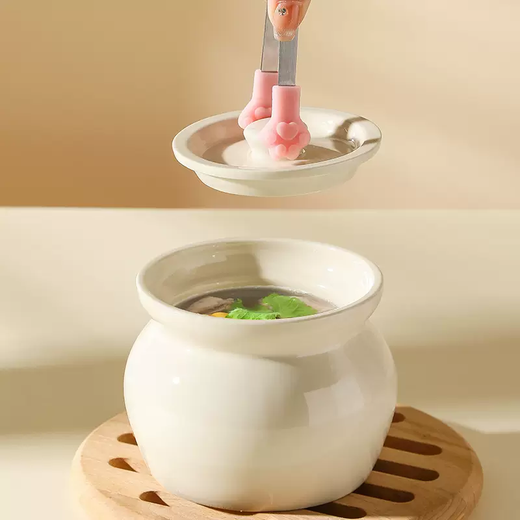 Yusenyi food-grade silicone clip anti-scalding clip household kitchen stainless steel fried steak clip special food clip ice cube clip pink