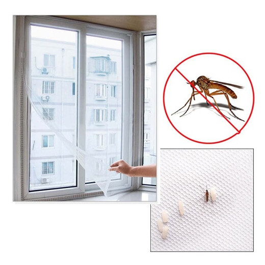 Anti-mosquito screen household household screen non-curtain Velcro self-adhesive anti-mosquito sand window anti-mosquito window simple sand net Activity 1 Screen. 1.5x2. White. 1 pack