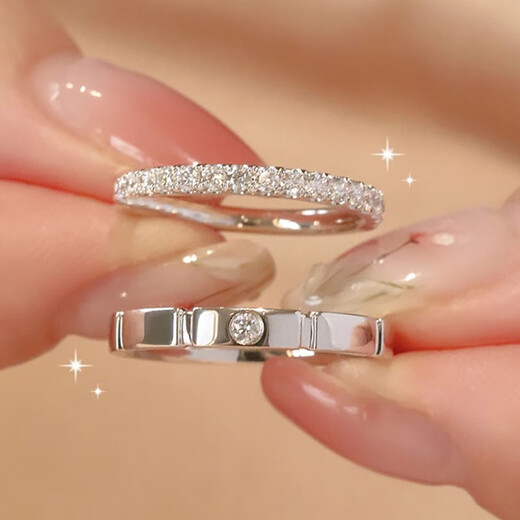 DR Valentine's Day gift DRdr couple's ring moissanite diamond ring sterling silver couple's proposal wedding ring real diamond ring - live mouth_can be moderately adjusted