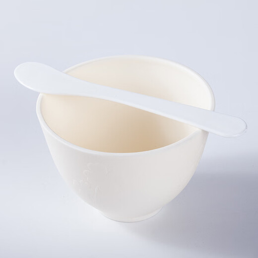 UHC facial mask bowl set 2-piece set facial mask brush stirring stick soft silicone bowl makeup tool for skin management beige bowl + white trumpet stick 1 piece