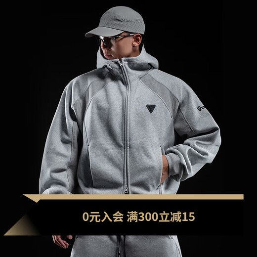 Monster Guardians Sports Suit Men's Autumn and Winter New Skin Friendly Warm Hooded Slim Sweatshirt Casual Sportswear Suit Gray Gray (Sweatshirt) Size Small L