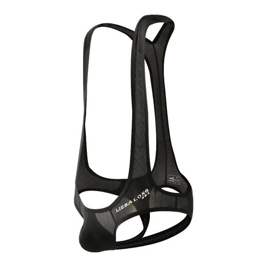 Men's transparent thong ice silk mesh one-piece hip-lifting high-elastic underwear solid color slim sexy double thong black M