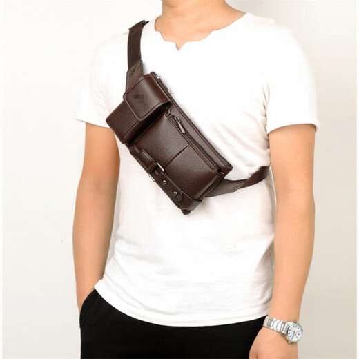 Tianzhuan MUGAR walking bag fashionable chest bag waist bag men's multi-functional large-capacity mobile phone bag crossbody shoulder HB008 brown large size