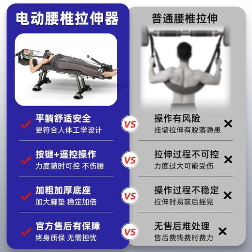 通用腰椎拉伸器家用脊部柱牵引神器医院专用新款倒挂倒立机治疗全自动 电动标准款【智能电动+颈椎腰椎牵引+腰垫】