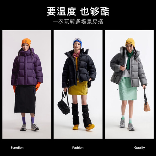 Camel Women's Short Down Jacket Winter New High Puff Warm Hooded Bread Down Jacket