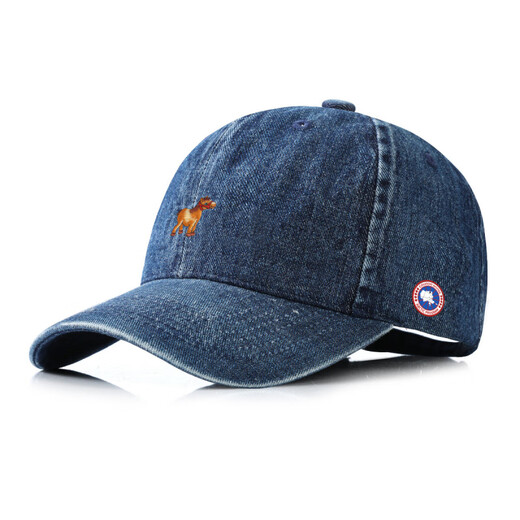 COUODOGOOSE Big Goose new retro fashion face-showing small baseball cap for men and women denim fashion simple outdoor hat for all seasons dark blue