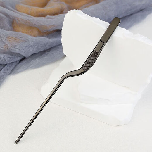 Vinoa western food chef special plating tweezers stainless steel kitchen food clamp molecular cuisine plate clamp dark blue electroplating flagship polished 16