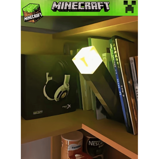 Null Minecraft mc torch lamp pixel wall-mounted night lamp rechargeable color-changing bottle Minecraft game peripherals torch lamp (rechargeable) with data cable + hook