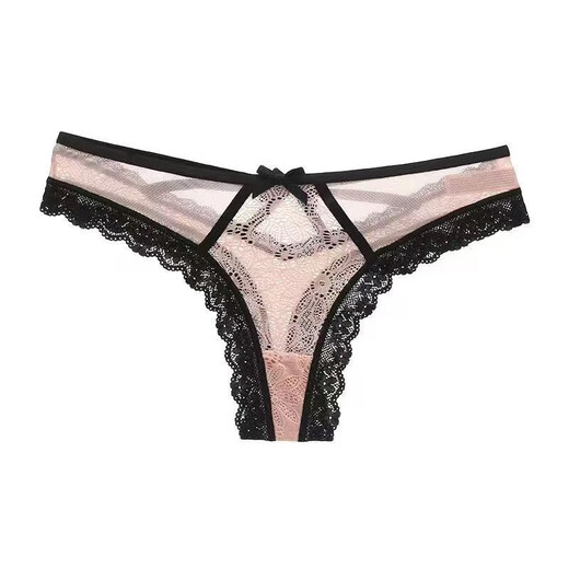 Universal French Sexy Hot Temptation Hollow Panties Girls Lace Low Waist Breathable Mesh Briefs Pink M 12% off for purchases of 5 pieces