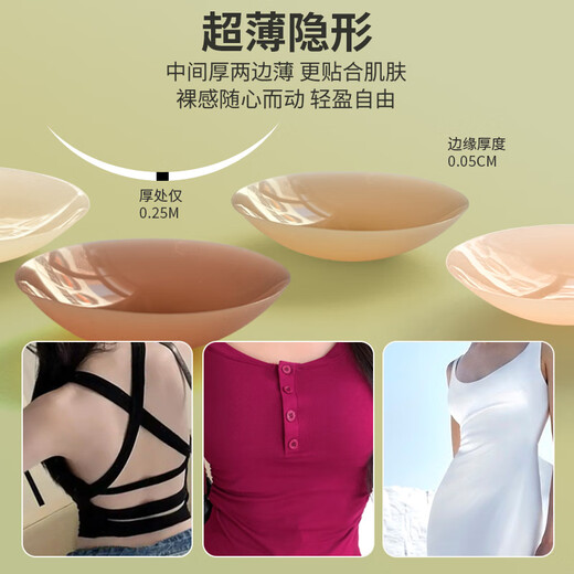 米曼芬（mimanfen）超强自粘固态硅胶乳贴可拉伸胸贴超薄隐形无痕 深咖色 8cm