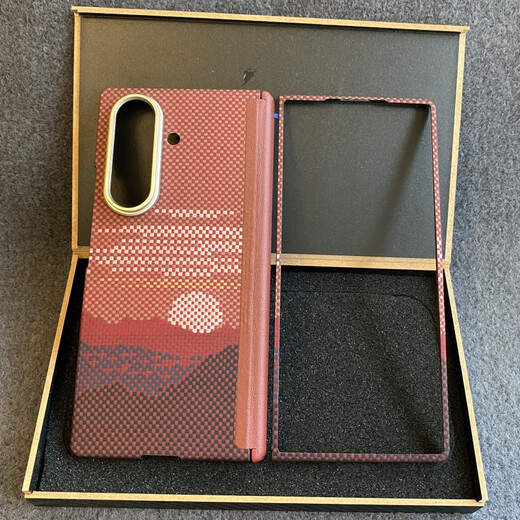 Samsung (SAMSUNG) Apple original quality suitable for new Kevlar mobile phone case magnetic suction all-inclusive zfold7 folding screen carbon fiber blue digital rain magnetic suction center shaft back cover Samsung Galaxy Z Fold7