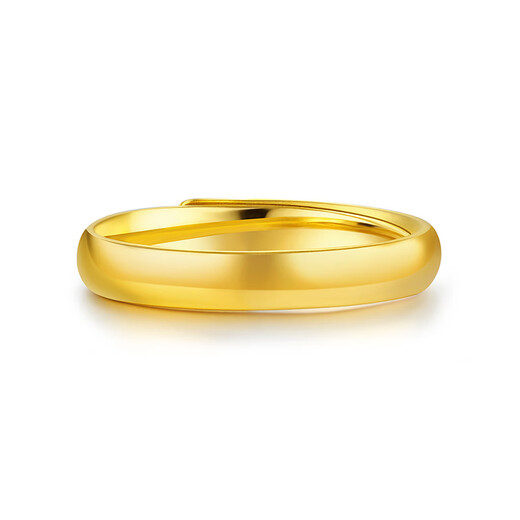Gold supreme gold ring plain circle glossy small version narrow surface pure gold 999 live mouth ring birthday gift for women priced 3.6 grams