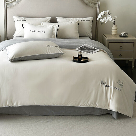 Yonghuan high-end baby velvet warm four-piece set winter style thickened milk velvet bed sheets and quilt covers bedding products baby velvet-purple 3 seconds quick heating sheet style standard sheet style/1.5-1.8 meters bed quilt cover 200