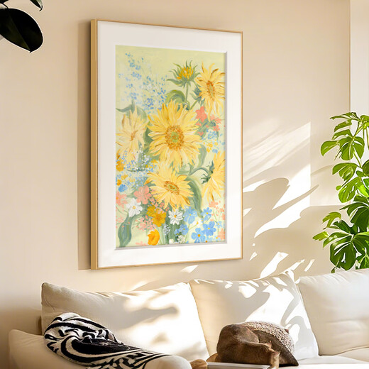 Long time no see Gao Jing living room decoration painting cream style artist flower hanging painting housewarming gift entrance corridor mural