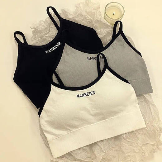 Clolv kissCK pure lust girl tube top no steel ring underwear push-up student high school student development period camisole female chest wrap 3 pieces white + black + gray S 60-80Jin Jin is equal to 0.5 kg