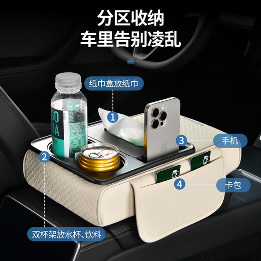 RICH YOUR HOME German quality car armrest box booster pad genuine leather 2025 new Napapi Audi a6la8 car same color as the original car classic black five-in-one mesh style