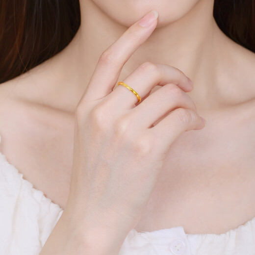 Yuanyang Jinlou Pure Gold 999 Diamond Ring Gold Fashion Gold Ring Couple Ring Holiday Birthday Gift for Girlfriend and Wife If you need other rings, please consult online customer service