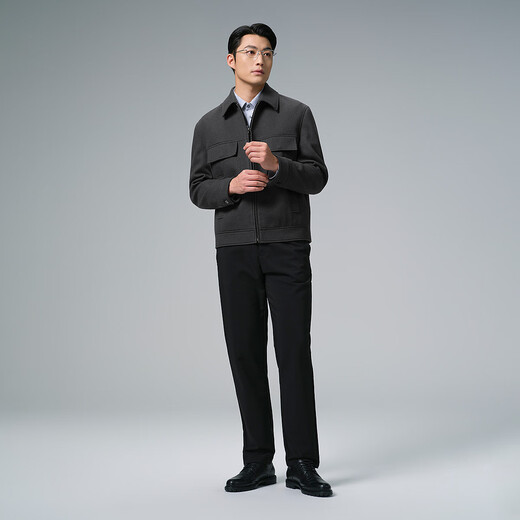 Abrigo de lana Lilang, abrigo corto de invierno con solapa para hombre, novedad de 2025, abrigo informal de lana de oveja para hombre, chaqueta de lana