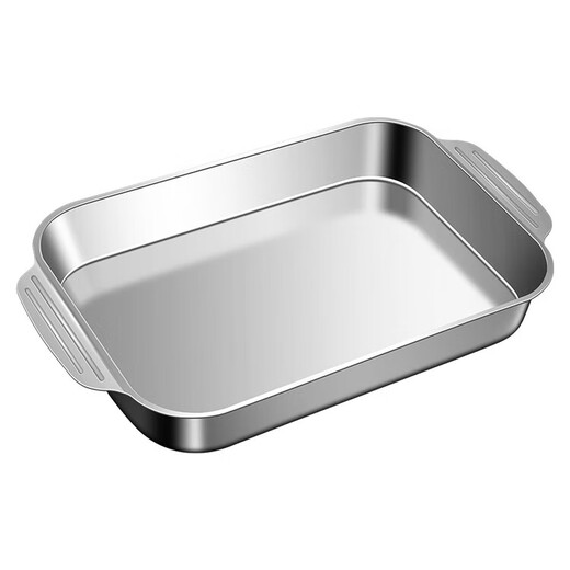 Wing Fantasy 304 stainless steel grilled fish plate, household paper-wrapped fish induction cooker special pot, commercial rectangular baking pan, deepened tray, 304 thick steel medium shallow plate, approximately holds 2 Jin Jin equal to 0.5 kg of fish
