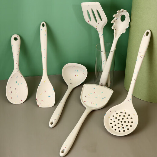 Yongfan German imported quality spoon kitchen kitchen supplies soup spoon spatula rice spoon kitchen utensils colander household kitchen utensils color line colander food grade silicone - family first choice