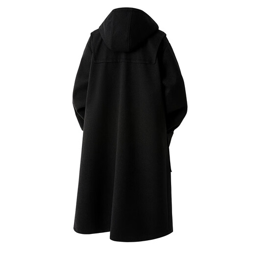 An Chuxia Horn Button Woolen Coat Men's Mid-Length Over-the-Knee Hooded Windbreaker Spring and Autumn Premium Woolen Coat Men's Brown XL