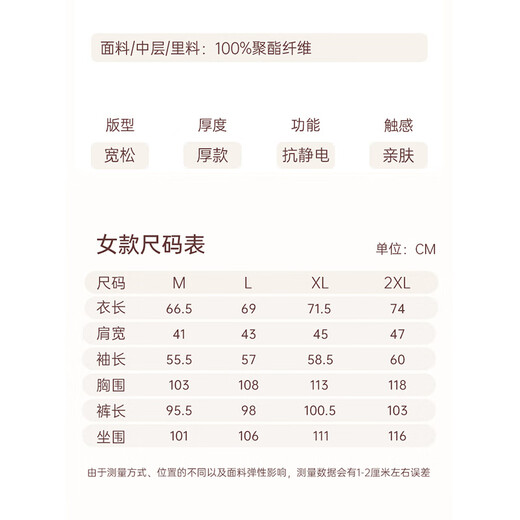 Malensa giant warm pajamas for women winter thickened velvet three-layer quilted 2025 new anti-static can be worn outside home clothes