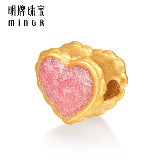 明牌珠宝生日礼物足金5D硬金黄金少女心串珠转运珠AFP1047定价 足金转运珠 约0.53-0.63克