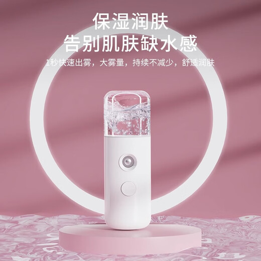 Xiaomi Guoba Hydrating Device Nano Sprayer Oxygen Injection Portable Facial Moisturizing Small Facial Steamer Cold Spray Handheld Humidifying Beauty Device Classic White 30ml Water Tank/Upgraded Nozzle + USB Charging Cable