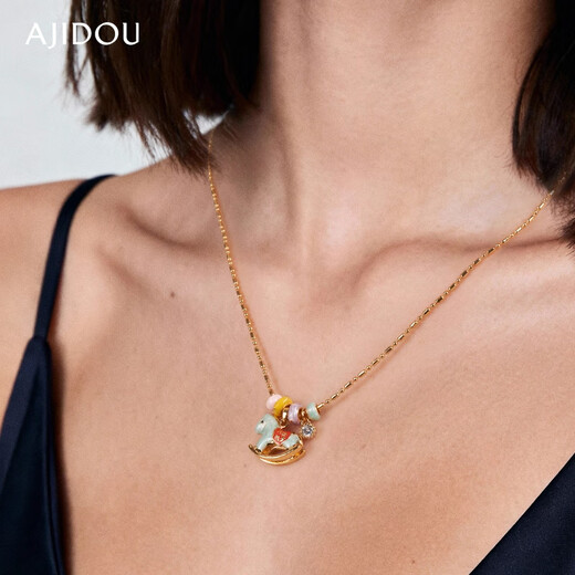 AJIDOU Ajidou Necklace Makes Money Immediately Dopamine Cartoon Clavicle Chain Light Luxury High-end Necklace Birthday Gift