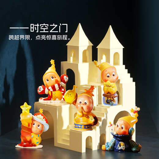 JOKOOAN blind box storage box is suitable for Starman series DIY castle landscaping layout hand-made cute display box with lights Parallel Vision-C type (lighted version) lights*4+remote control*1 fun to play with, display and storage