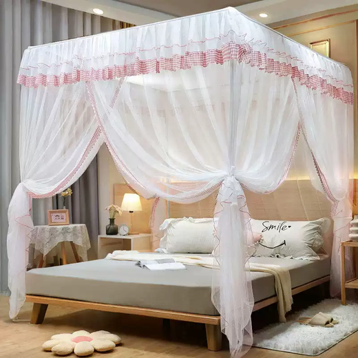 Yusenyi Mosquito Net Home 2025 New Bedroom Installation-free 1.8 by 2.1.5 by 2.8 Meters Large Bed Pattern Brand Elegant Gray + Bold Bracket 1.22 Meters Bed
